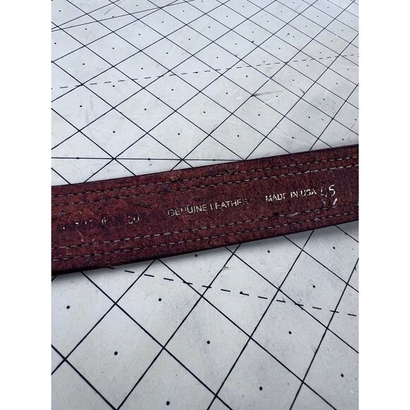 Men’s  Brown Leather 3D Belt Co.  Sz. 46 Genuine Leather USA Metal Buckle New - Picture 6 of 8